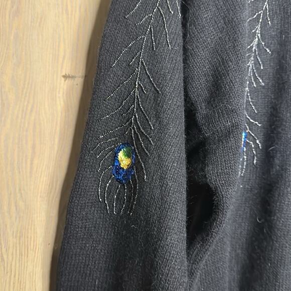 NWT Vintage international tricot Les Copains Black Beaded Embellishments Sweater - Picture 5 of 8